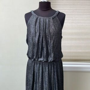 Robbie Bee Metallic Razorback Evening Dress